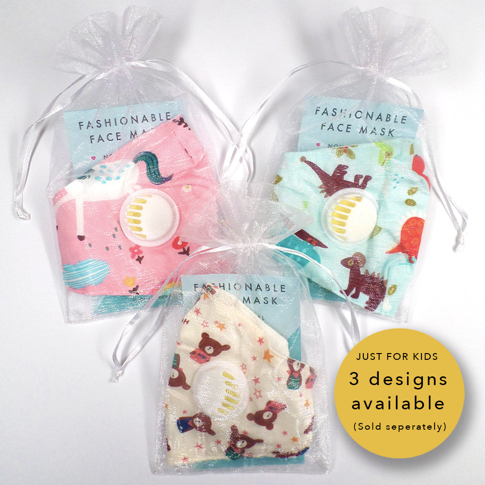 Kids Cute Teddy Bear Face Mask Fun Comfortable & Reusable