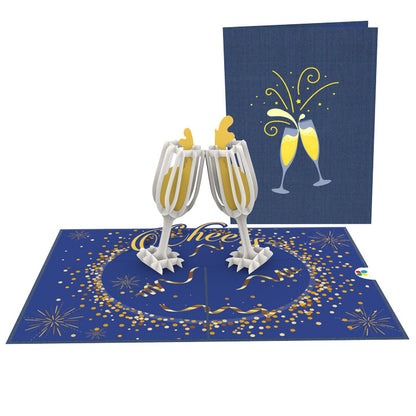 Cheers! Laser Cut Pop Up Greeting Card