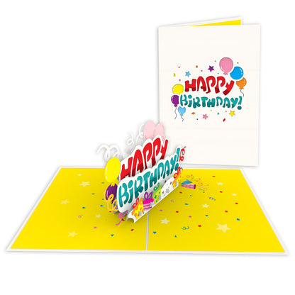 Happy Birthday Laser Cut Pop Up Greeting Card