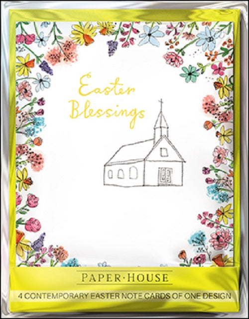 Pack of 4 Easter Blessings Mini Happy Easter Greeting Cards