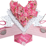 Roses Heart Birthday Pop-Up Greeting Card