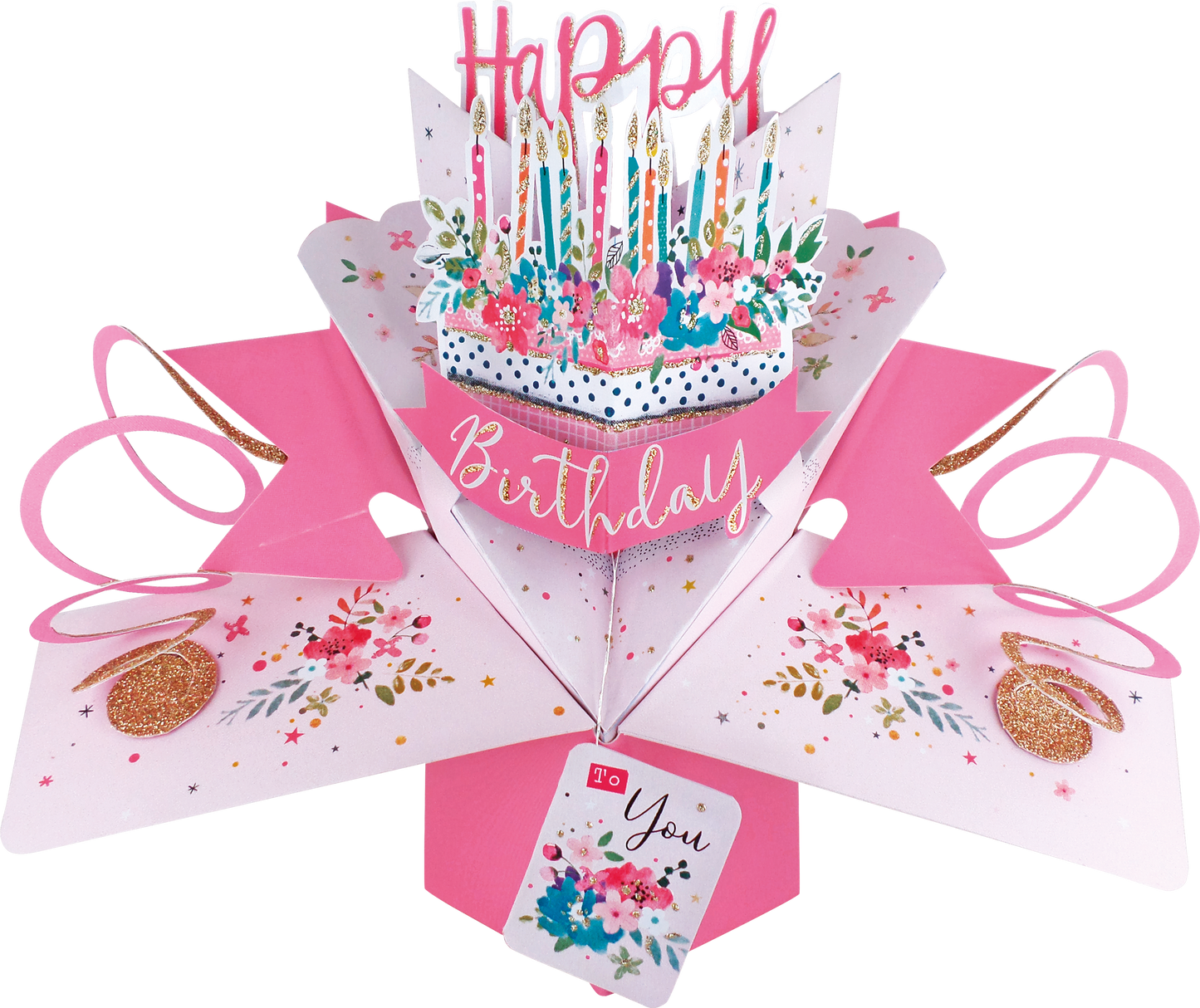 Happy Birthday Cake Pop-Up Greeting Card