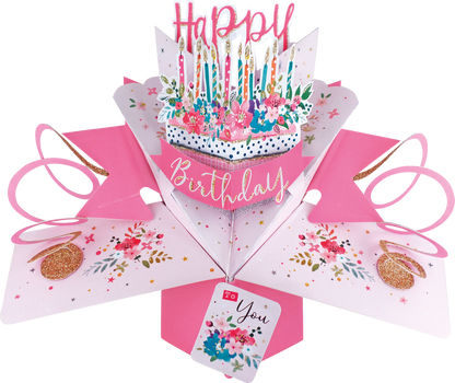 Happy Birthday Cake Pop-Up Greeting Card