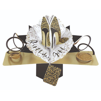 Birthday Girl Shoes Pop-Up Greeting Card