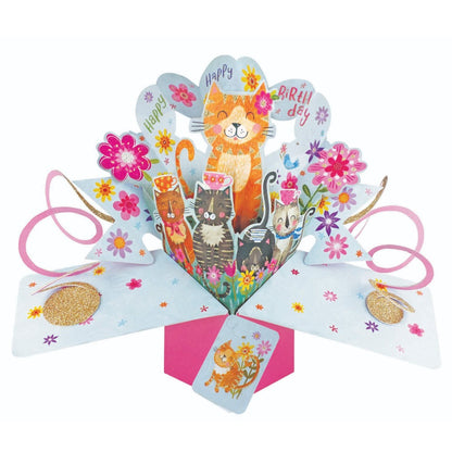 Happy Birthday Cats Pop-Up Greeting Card