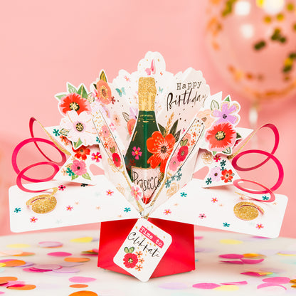 Birthday Prosecco Pop-Up Greeting Card