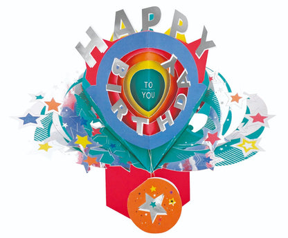 Happy Birthday Stars Pop-Up Greeting Card