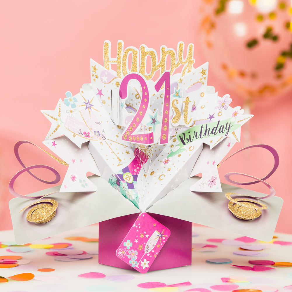 Happy 21st Birthday Pop-Up Greeting Card