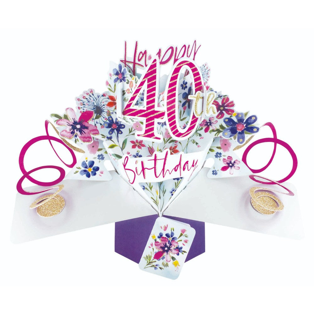 Happy 40th Birthday Pop-Up Greeting Card