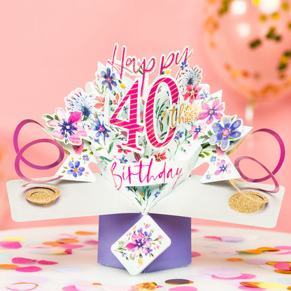 Happy 40th Birthday Pop-Up Greeting Card