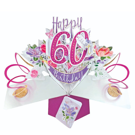 Female 60th Birthday Pop-Up Greeting Card