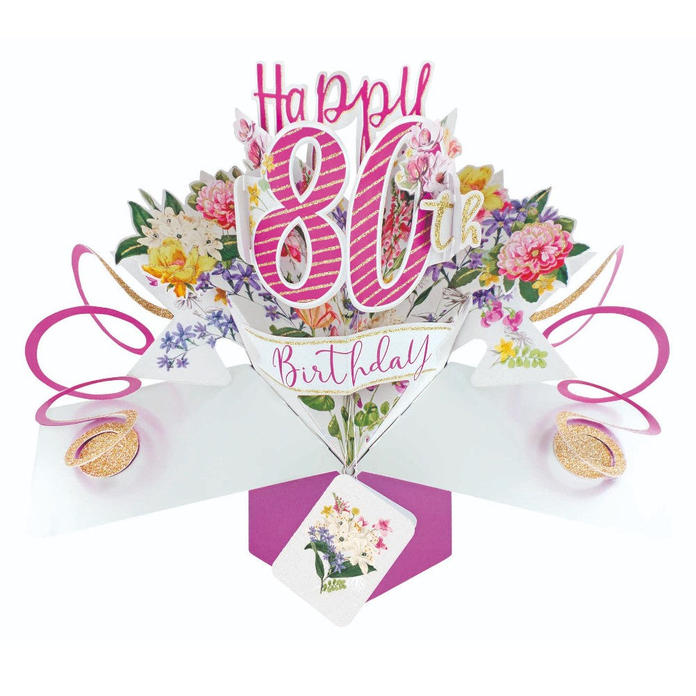 Happy 80th Birthday Pop-Up Greeting Card