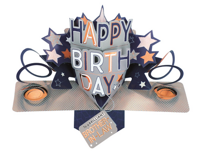 Brilliant Brother-In-Law Happy Birthday Pop-Up Greeting Card