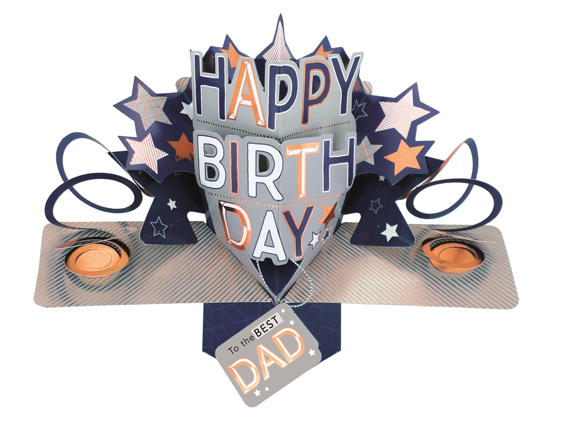 Best Dad Happy Birthday Pop-Up Greeting Card