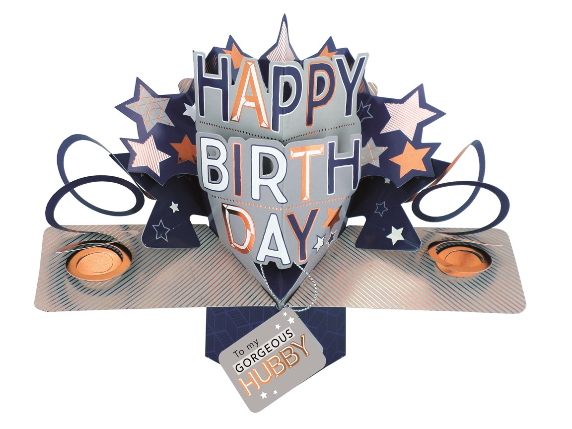 Gorgeous Hubby Happy Birthday Pop-Up Greeting Card
