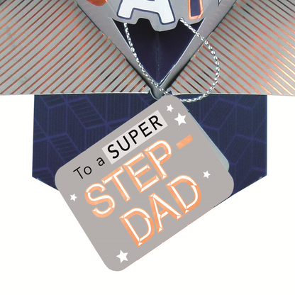 Super Step-Dad Happy Birthday Pop-Up Greeting Card