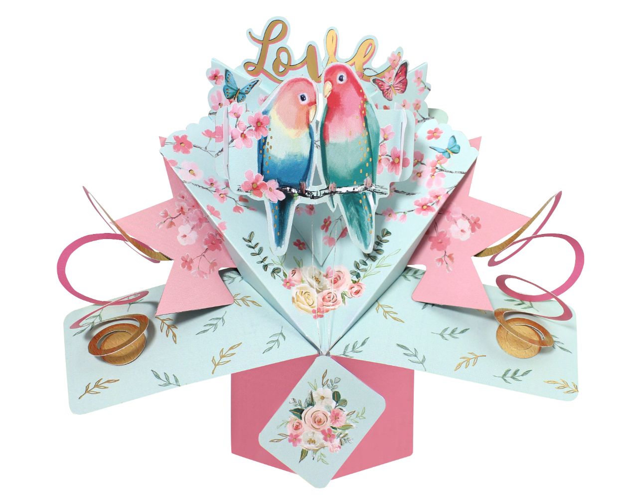 Love Birds Romantic Pop-Up Greeting Card