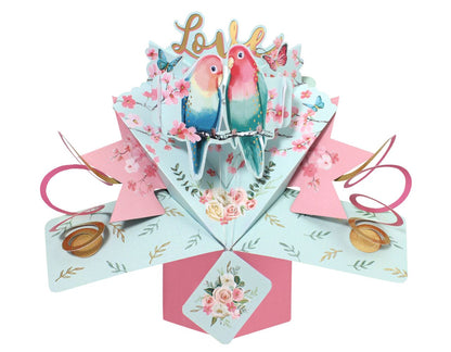 Love Birds Romantic Pop-Up Greeting Card