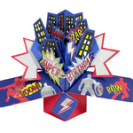 Super Birthday Superhero Pop-Up Greeting Card
