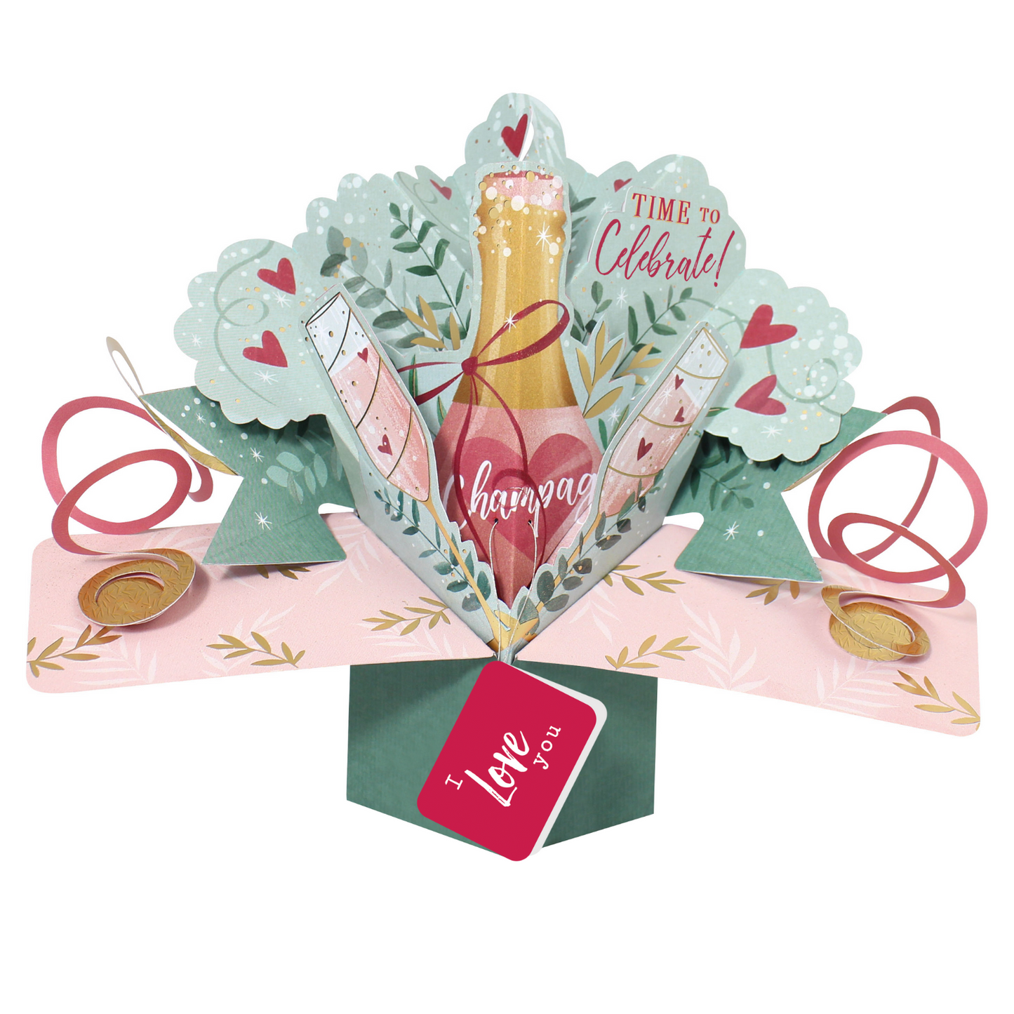 Pop Up Time To Celebrate I Love You Greeting Card
