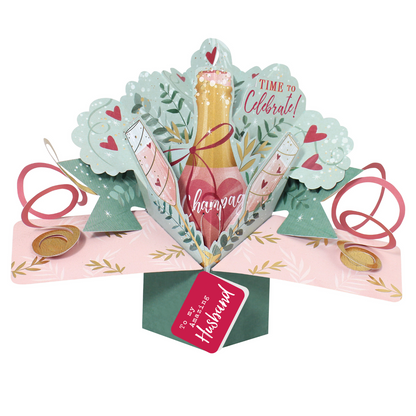 Pop Up Time To Celebrate To My Amazing Husband Greeting Card