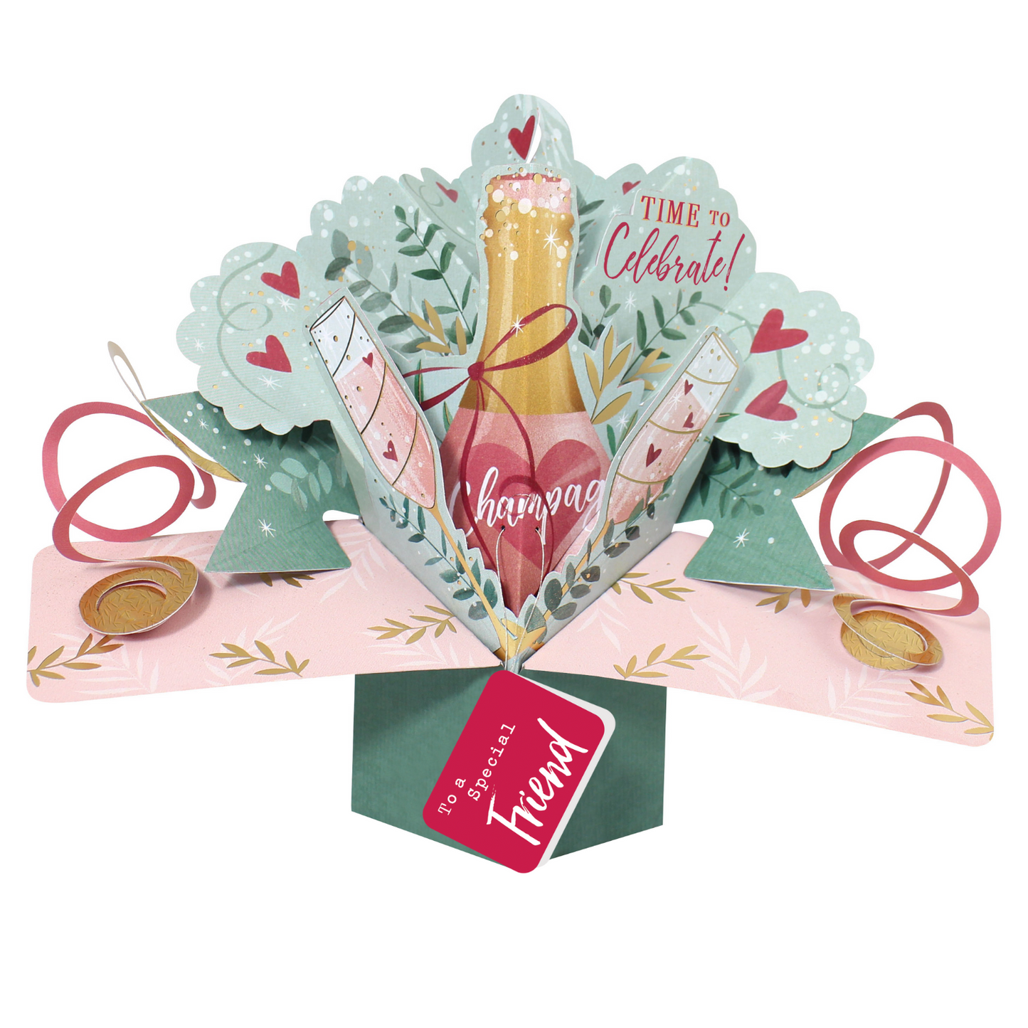 Pop Up Time To Celebrate To A Special Friend Greeting Card
