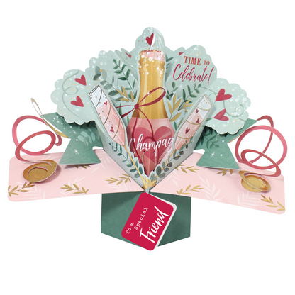 Pop Up Time To Celebrate To A Special Friend Greeting Card