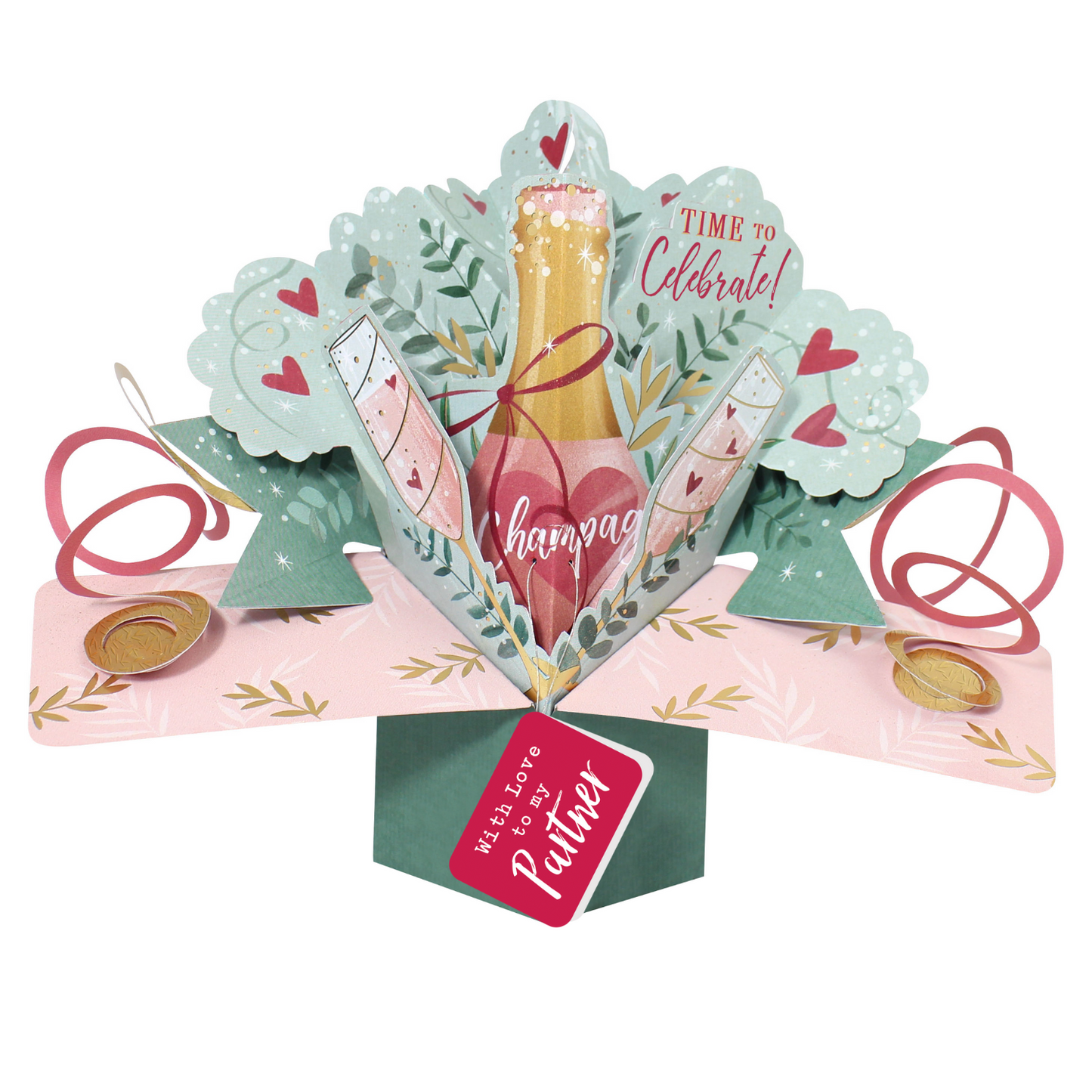 Pop Up Time To Celebrate With Love To My Partner Greeting Card