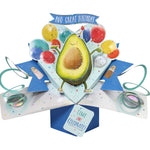 Avo Great Birthday Avocado Pop-Up Greeting Card