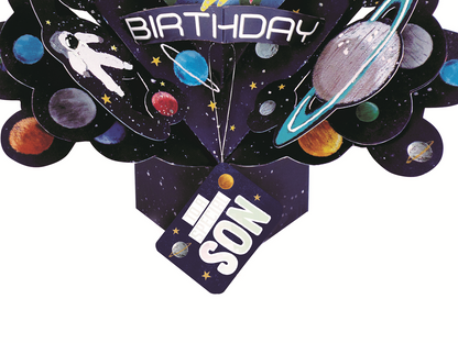 Special Son Space Rocket Birthday Pop-Up Greeting Card