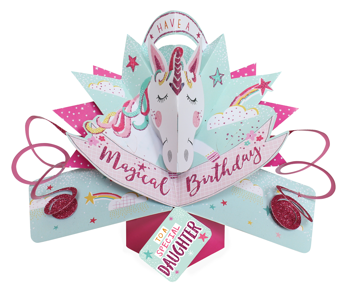 Special Daughter Magical Unicorn Birthday Pop-Up Greeting Card
