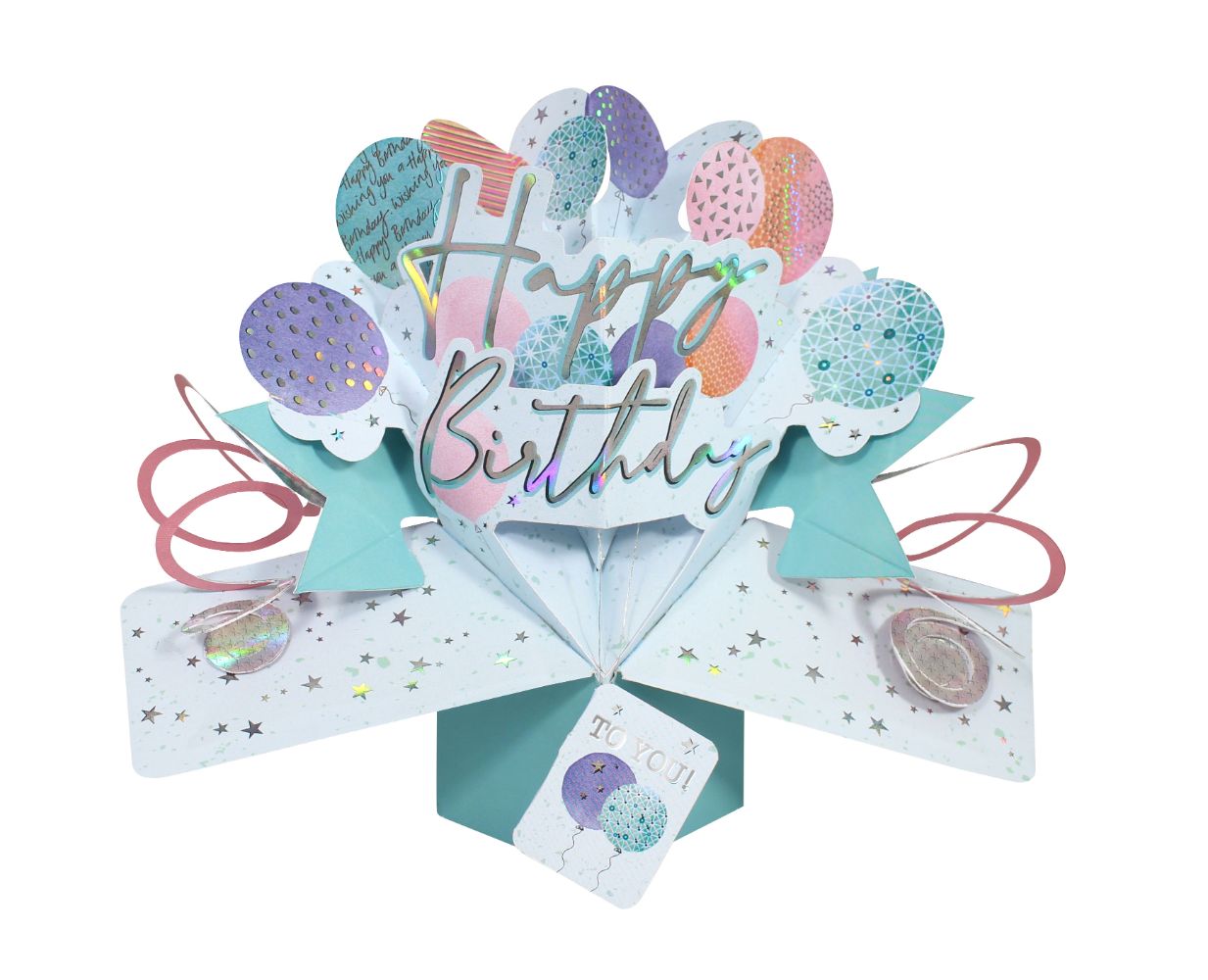 Happy Birthday To You Balloons Pop-Up Greeting Card