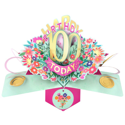 Happy 100th Birthday 100 Today Pop-Up Greeting Card
