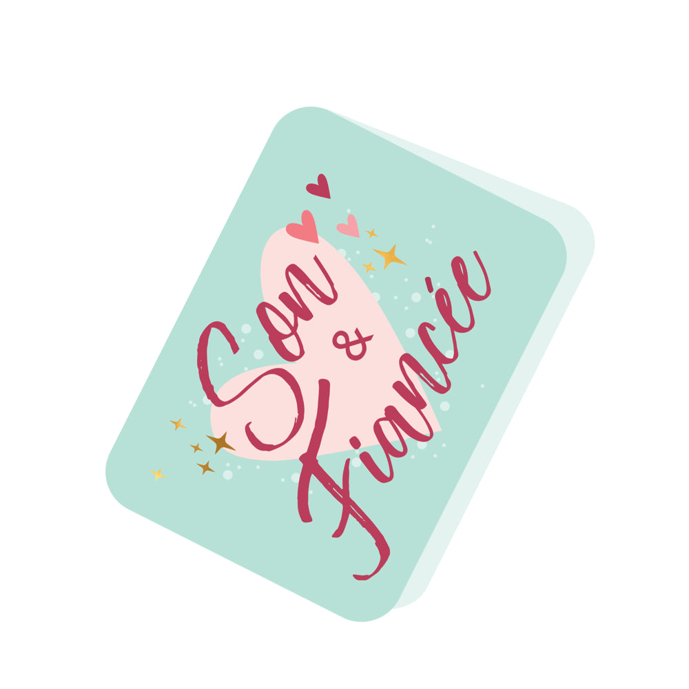 Pop Up Time To Celebrate Son & Fiancee Greeting Card