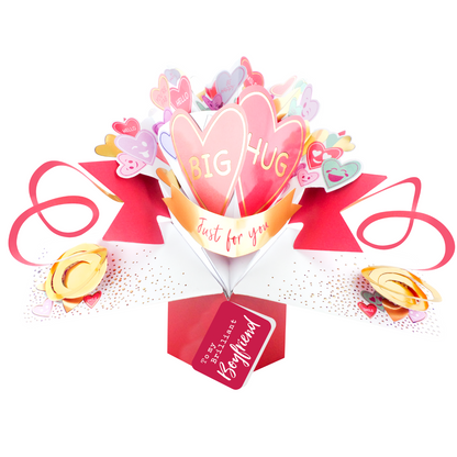 Big Hug Just For You To My Brilliant Boyfriend Pop Up Card