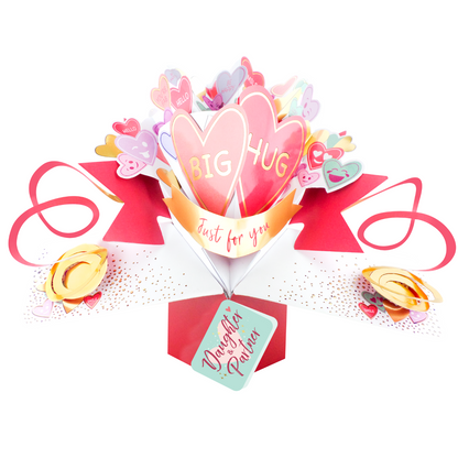 Big Hug Just For You Daughter & Partner Pop Up Card