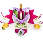 Red Wine Pop Up Greeting Card Time To Celebrate Birthday Or Any Occasion