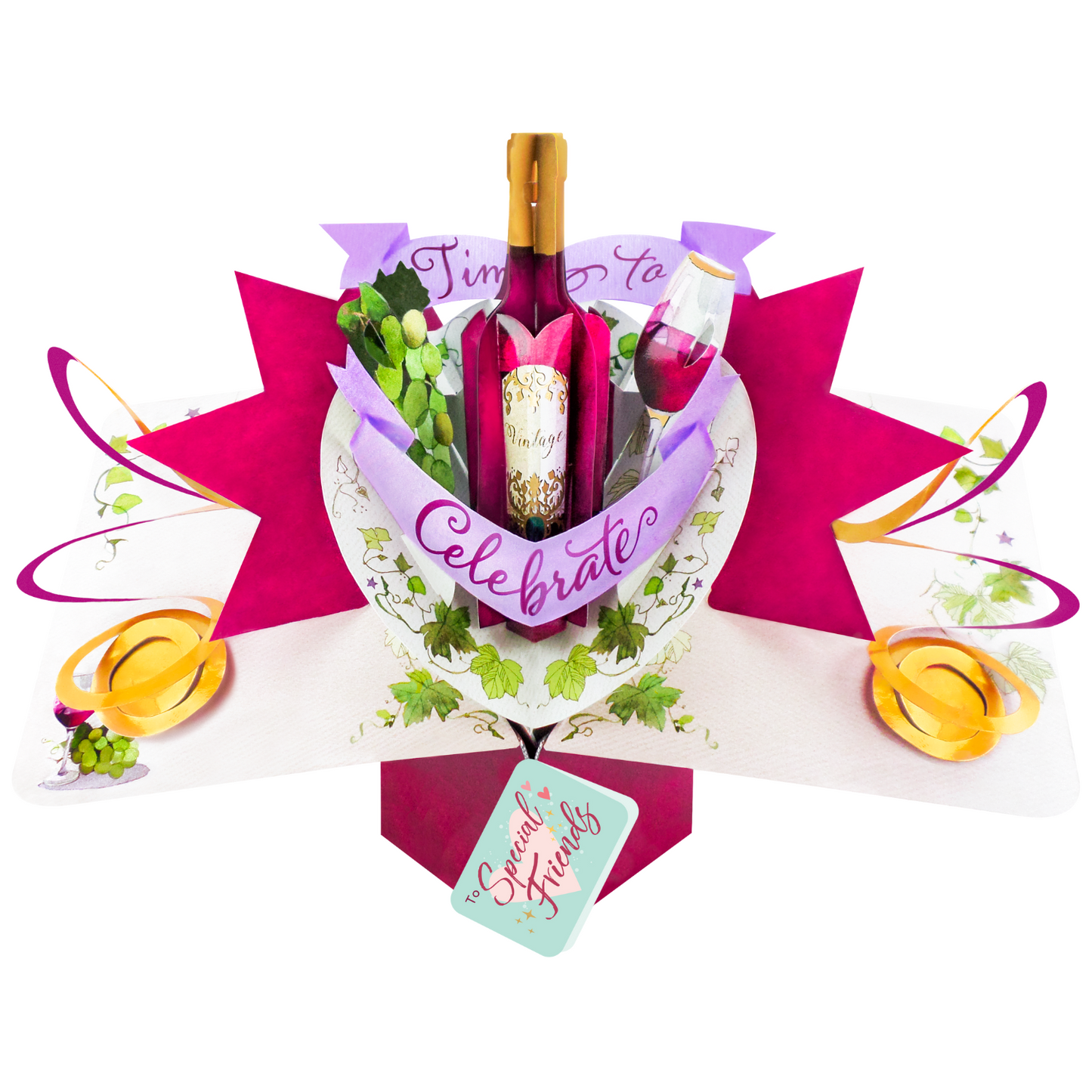 To Special Friends Time To Celebrate Pop Up Card
