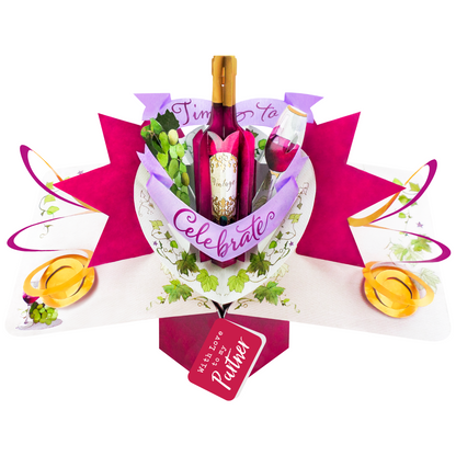 With Love To My Partner Time To Celebrate Pop Up Card