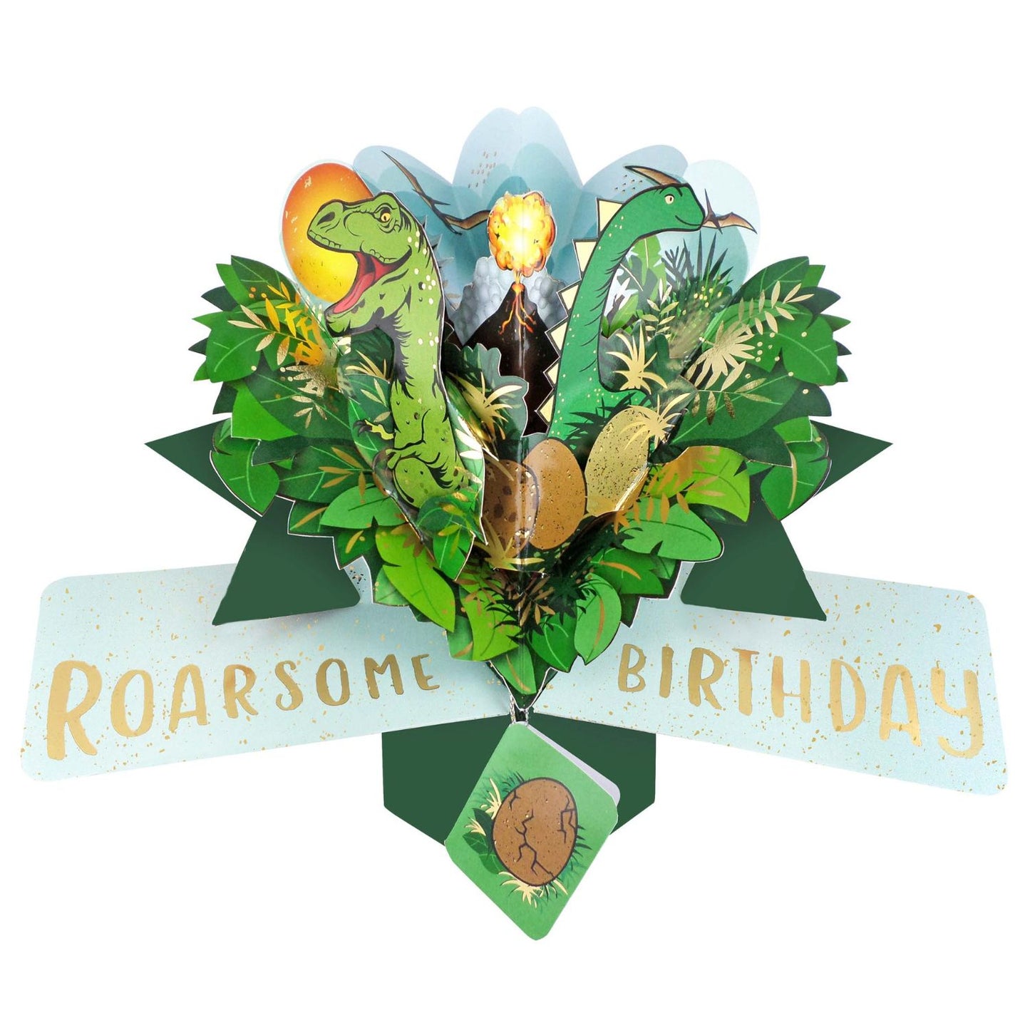 Roarsome Birthday Pop Up Birthday Greeting Card With Dinosaurs