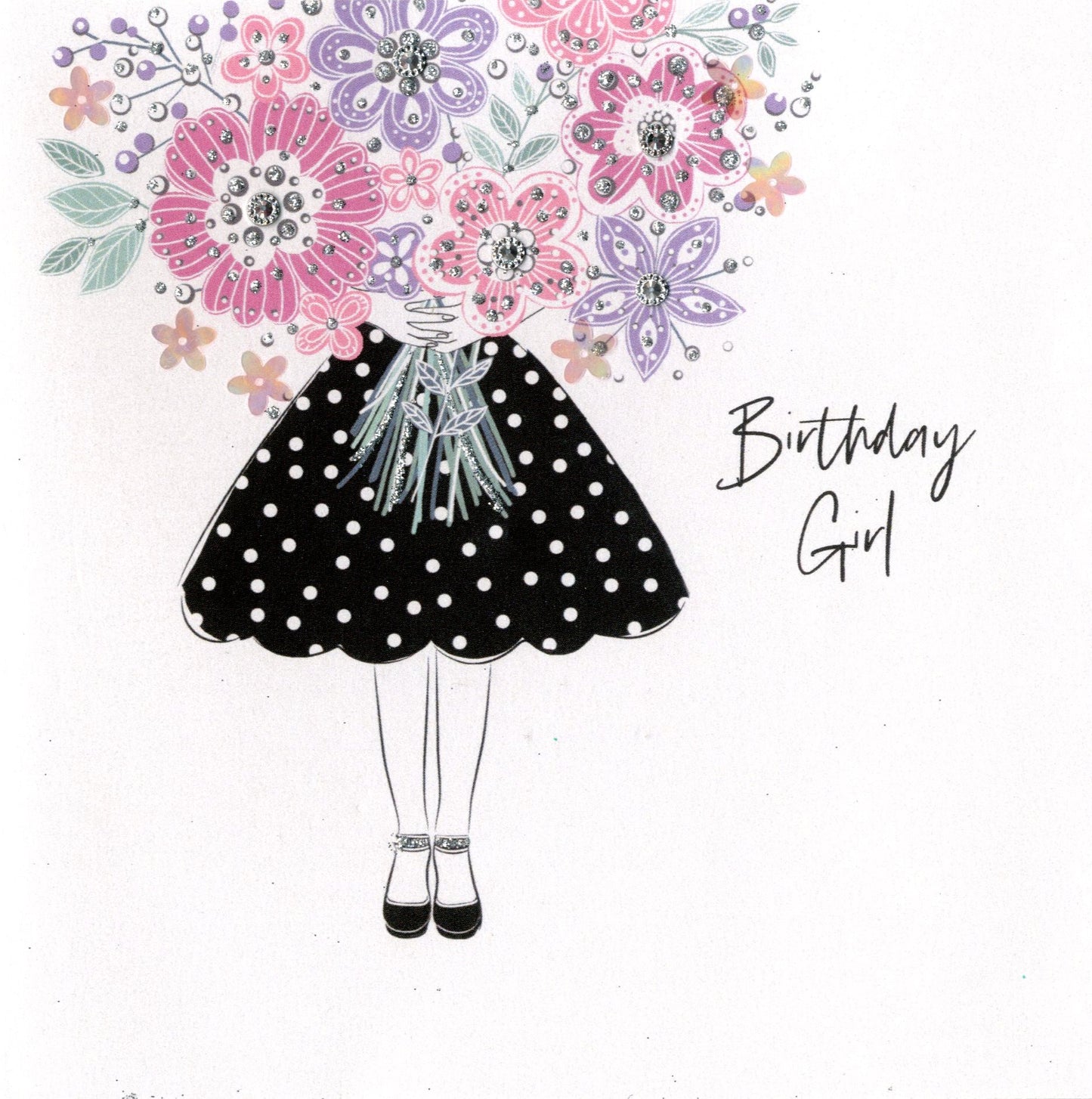 Hand-Finished Birthday Girl Greeting Card