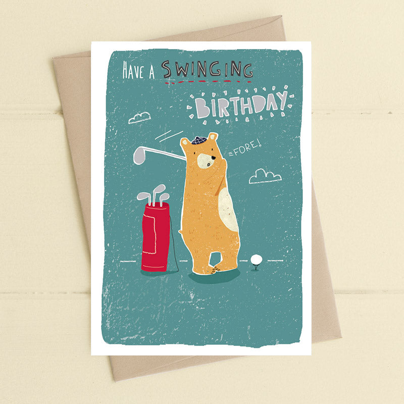 Golf Have A Swinging Birthday Greeting Card