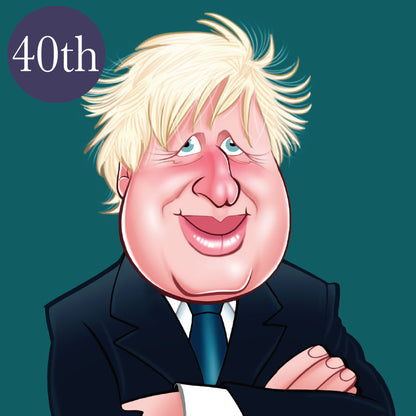Boris Johnson 40th Birthday Greeting Sound Card Blank Inside