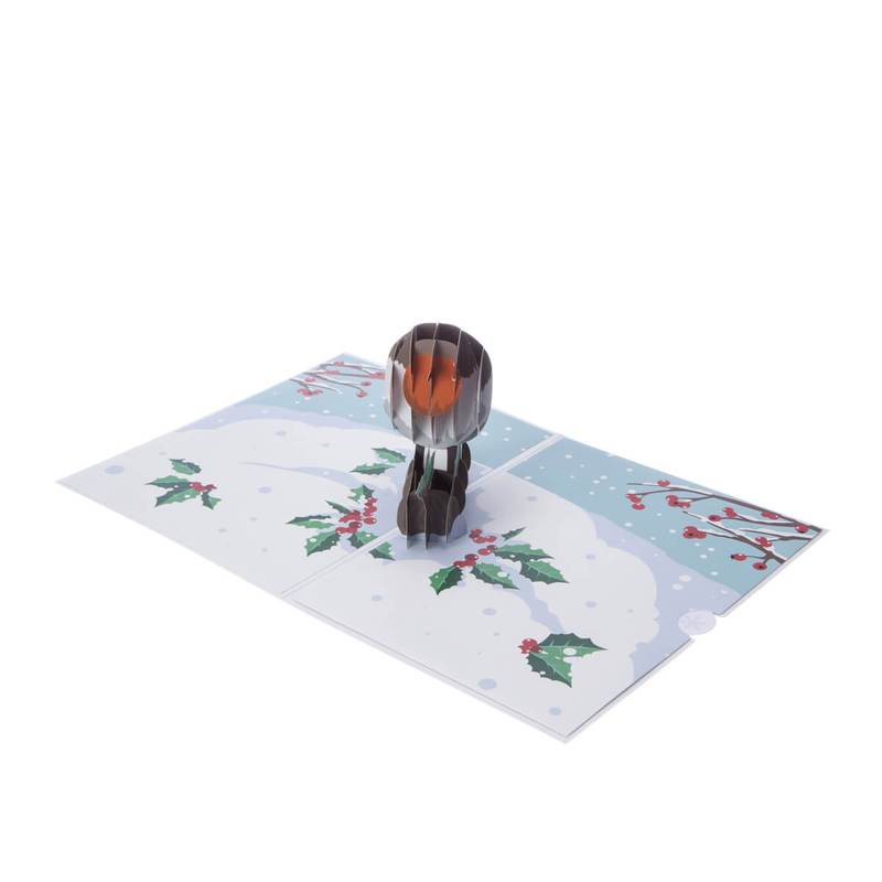 Festive Red Robin Pop Up Christmas Greeting Card
