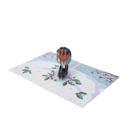 Festive Red Robin Pop Up Christmas Greeting Card