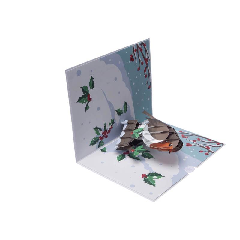 Festive Red Robin Pop Up Christmas Greeting Card