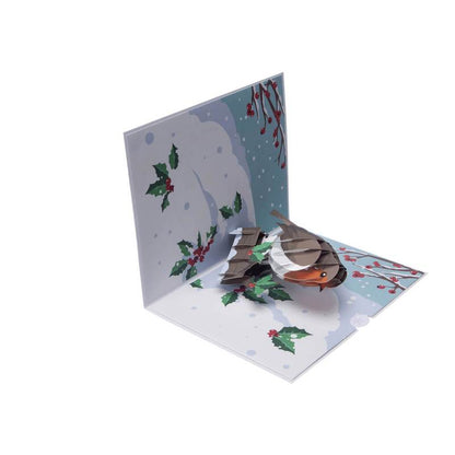 Festive Red Robin Pop Up Christmas Greeting Card
