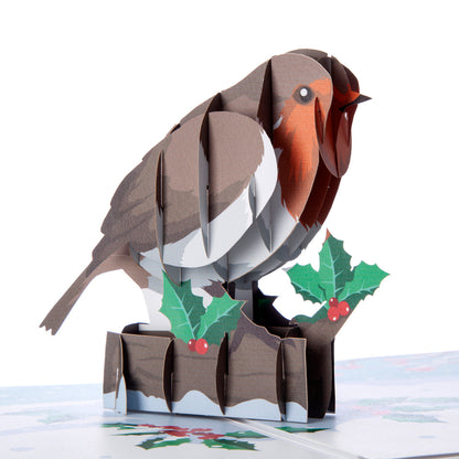 Festive Red Robin Pop Up Christmas Greeting Card