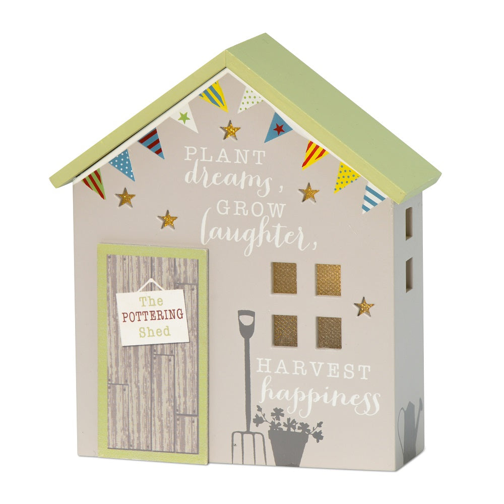 Dreams Laughter & Happiness Light Up Pottering Shed Gift