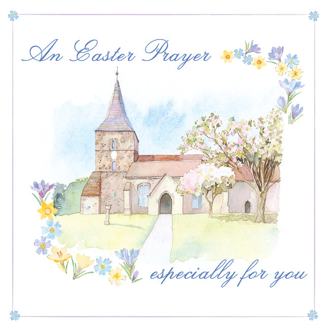 Church Scene An Easter Prayer For You Illustrated Easter Greeting Card